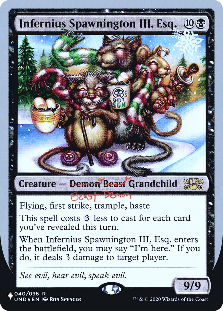 Infernius Spawnington III, Esq. (LIST-040/096) [Mystery Booster] The List (Unfinity Foil Edition) Foil MTG Single Wizards of the Coast