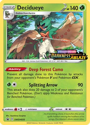 Decidueye - SWSH035 (Prerelease) (/307) Holofoil [Promos: SWSH Promo Cards] Pokemon Single Pokémon