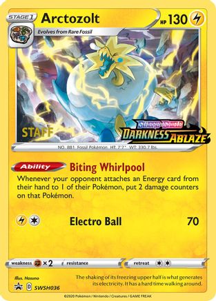 Arctozolt - SWSH036 (Prerelease) [Staff] () Holofoil [Promos: SWSH Promo Cards] Pokemon Single Pokémon