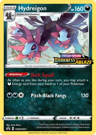 Hydreigon - SWSH037 (Prerelease) (/307) Holofoil [Promos: SWSH Promo Cards] Pokemon Single Pokémon