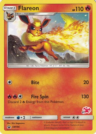 Flareon - SM186 (#27 Charizard Stamped) (SM186) [Misc: Battle Academy] Pokemon Single Pokémon
