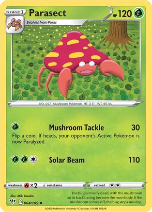 Parasect (4/189) Reverse Holofoil [SWSH: Darkness Ablaze] Pokemon Single Pokémon