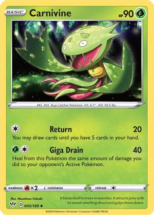 Carnivine (5/189) [SWSH: Darkness Ablaze] Pokemon Single Pokémon