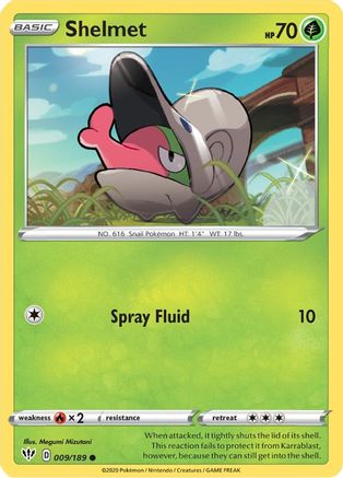 Shelmet (9/189) Reverse Holofoil [SWSH: Darkness Ablaze] Pokemon Single Pokémon