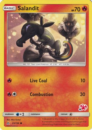 Salandit 25/156 (#18 Charizard Stamped) () [Misc: Battle Academy] Pokemon Single Pokémon