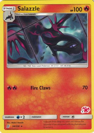 Salazzle - 34/236 (#7 Charizard Stamped) () [Misc: Battle Academy] Pokemon Single Pokémon