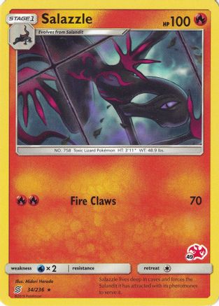Salazzle - 34/236 (#49 Charizard Stamped) () [Misc: Battle Academy] Pokemon Single Pokémon