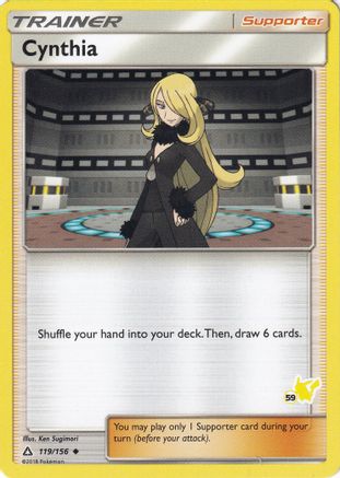 Cynthia - 119/156 (#59 Pikachu Stamped) [Misc: Battle Academy] Pokemon Single Pokémon