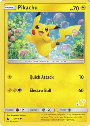 Pikachu 19/68 (#2 Pikachu Stamped) () [Misc: Battle Academy] Pokemon Single Pokémon