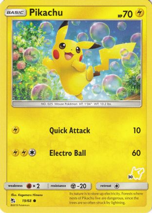 Pikachu - 19/68 (#30 Pikachu Stamped) [Misc: Battle Academy] Pokemon Single Pokémon