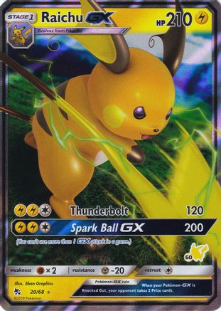 Raichu GX 20/68 (#60 Pikachu Stamped) Holofoil [Misc: Battle Academy] Pokemon Single Pokémon