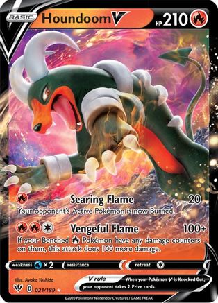 Houndoom V 21/189 Holofoil [SWSH: Darkness Ablaze] Pokemon Single Pokémon
