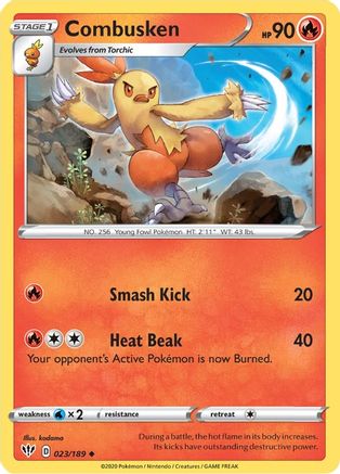 Combusken (23/189) Reverse Holofoil [SWSH: Darkness Ablaze] Pokemon Single Pokémon