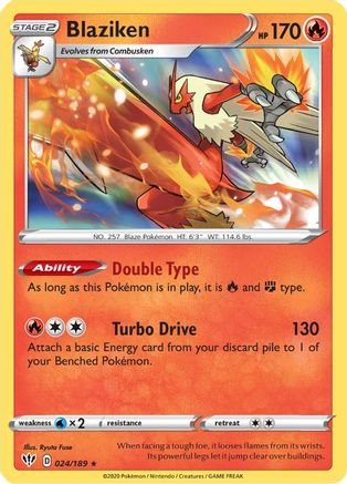 Blaziken (24/189) Holofoil [SWSH: Darkness Ablaze] Pokemon Single Pokémon