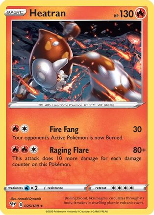 Heatran (25/189) Reverse Holofoil [SWSH: Darkness Ablaze] Pokemon Single Pokémon