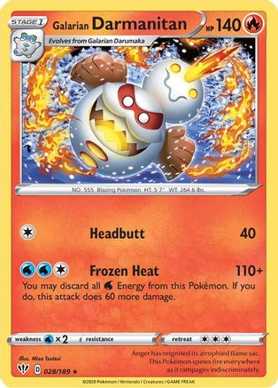 Galarian Darmanitan (28/189) Reverse Holofoil [SWSH: Darkness Ablaze] Pokemon Single Pokémon