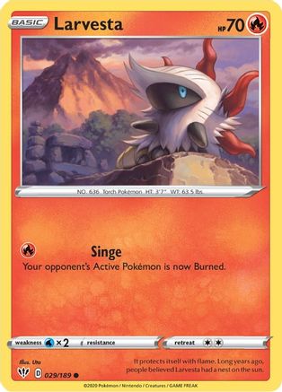 Larvesta (29/189) Reverse Holofoil [SWSH: Darkness Ablaze] Pokemon Single Pokémon