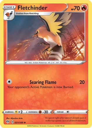 Fletchinder (31/189) Reverse Holofoil [SWSH: Darkness Ablaze] Pokemon Single Pokémon