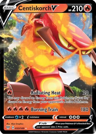 Centiskorch V (33/189) Holofoil [SWSH: Darkness Ablaze] Pokemon Single Pokémon