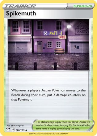 Spikemuth (170/189) Reverse Holofoil [SWSH: Darkness Ablaze] Pokemon Single Pokémon
