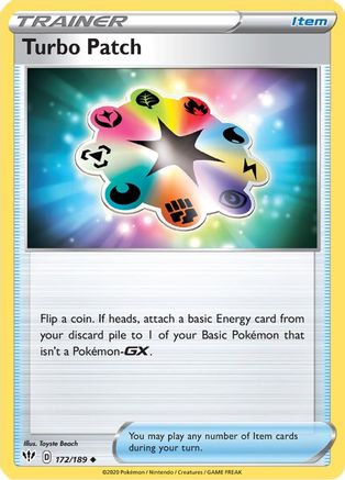 Turbo Patch (172/189) Reverse Holofoil [SWSH: Darkness Ablaze] Pokemon Single Pokémon