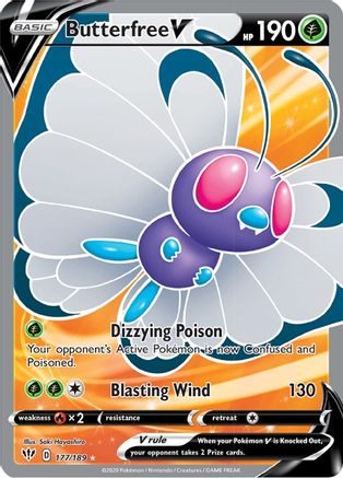 Butterfree V (Full Art) (177/189) Holofoil [SWSH: Darkness Ablaze] Pokemon Single Pokémon