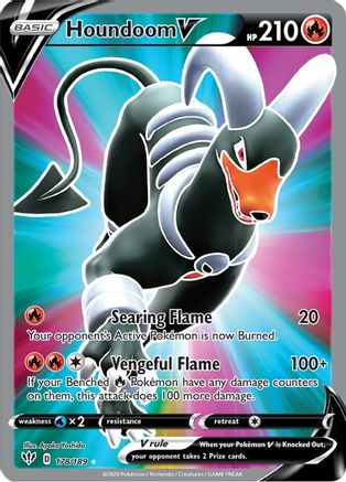 Houndoom V (Full Art) (178/189) Holofoil [SWSH: Darkness Ablaze] Pokemon Single Pokémon