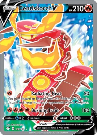 Centiskorch V (Full Art) (179/189) Holofoil [SWSH: Darkness Ablaze] Pokemon Single Pokémon