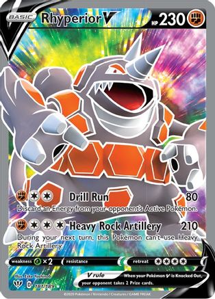 Rhyperior V (Full Art) (181/189) Holofoil [SWSH: Darkness Ablaze] Pokemon Single Pokémon