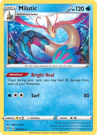 Milotic (39/189) Reverse Holofoil [SWSH: Darkness Ablaze] Pokemon Single Pokémon