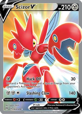 Scizor V (Full Art) 183/189 Holofoil [SWSH: Darkness Ablaze] Pokemon Single Pokémon