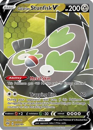 Galarian Stunfisk V (Full Art) (184/189) Holofoil [SWSH: Darkness Ablaze] Pokemon Single Pokémon