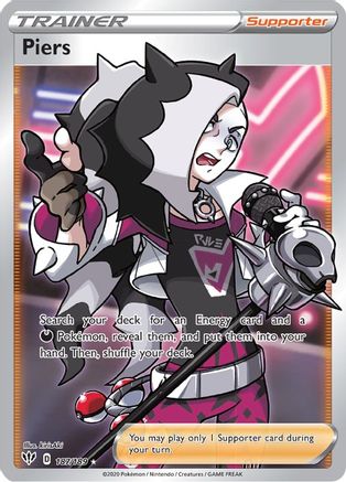 Piers (Full Art) 187/189 Holofoil [SWSH: Darkness Ablaze] Pokemon Single Pokémon