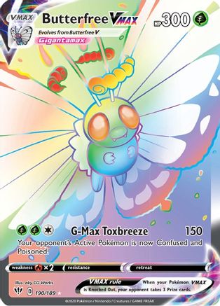 Butterfree VMAX (Secret) (190/189) Holofoil [SWSH: Darkness Ablaze] Pokemon Single Pokémon