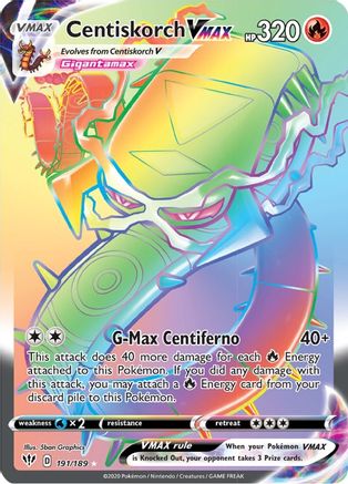 Centiskorch VMAX (Secret) (191/189) Holofoil [SWSH: Darkness Ablaze] Pokemon Single Pokémon