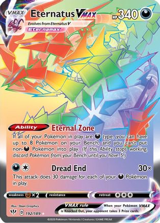 Eternatus VMAX (Secret) (192/189) Holofoil [SWSH: Darkness Ablaze] Pokemon Single Pokémon