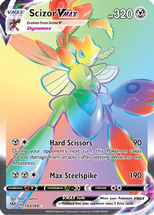 Scizor VMAX (Secret) 193/189 Holofoil [SWSH: Darkness Ablaze] Pokemon Single Pokémon