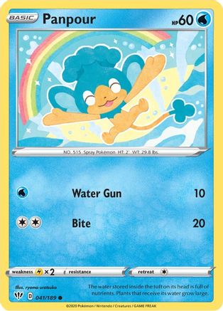 Panpour (41/189) Reverse Holofoil [SWSH: Darkness Ablaze] Pokemon Single Pokémon
