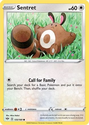 Sentret (135/189) Reverse Holofoil [SWSH: Darkness Ablaze] Pokemon Single Pokémon