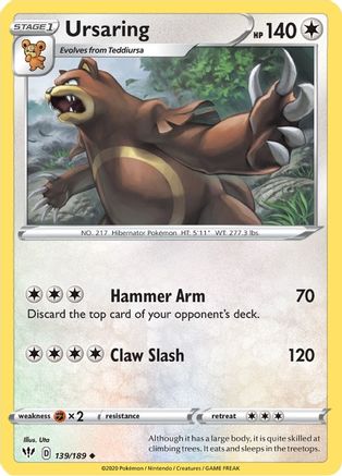 Ursaring (139/189) [SWSH: Darkness Ablaze] Pokemon Single Pokémon