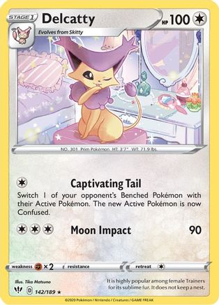 Delcatty (142/189) Reverse Holofoil [SWSH: Darkness Ablaze] Pokemon Single Pokémon