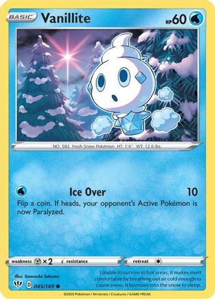 Vanillite (45/189) Reverse Holofoil [SWSH: Darkness Ablaze] Pokemon Single Pokémon