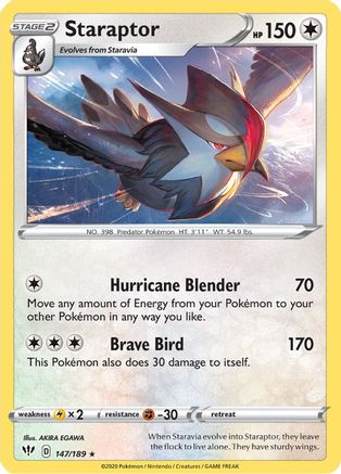 Staraptor (147/189) Reverse Holofoil [SWSH: Darkness Ablaze] Pokemon Single Pokémon