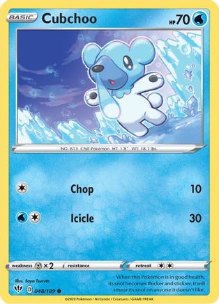 Cubchoo (48/189) Reverse Holofoil [SWSH: Darkness Ablaze] Pokemon Single Pokémon