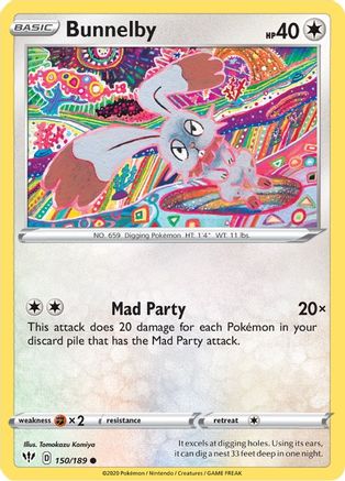 Bunnelby (150/189) [SWSH: Darkness Ablaze] Pokemon Single Pokémon