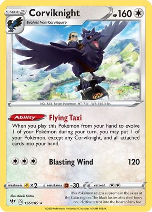Corviknight (156/189) Reverse Holofoil [SWSH: Darkness Ablaze] Pokemon Single Pokémon