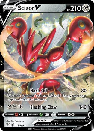 Scizor V 118/189 Holofoil [SWSH: Darkness Ablaze] Pokemon Single Pokémon