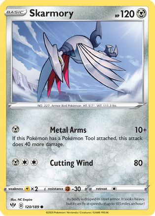 Skarmory (120/189) Reverse Holofoil [SWSH: Darkness Ablaze] Pokemon Single Pokémon