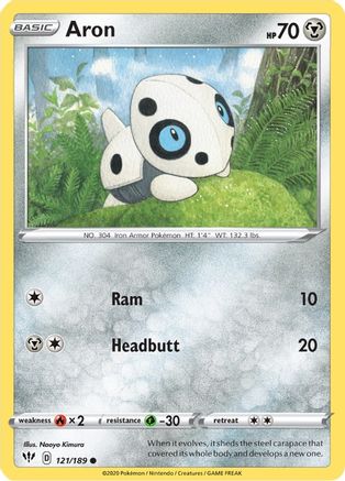 Aron (121/189) [SWSH: Darkness Ablaze] Pokemon Single Pokémon