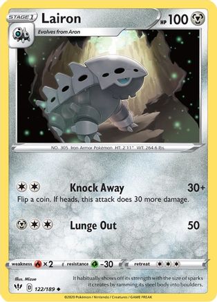 Lairon (122/189) Reverse Holofoil [SWSH: Darkness Ablaze] Pokemon Single Pokémon